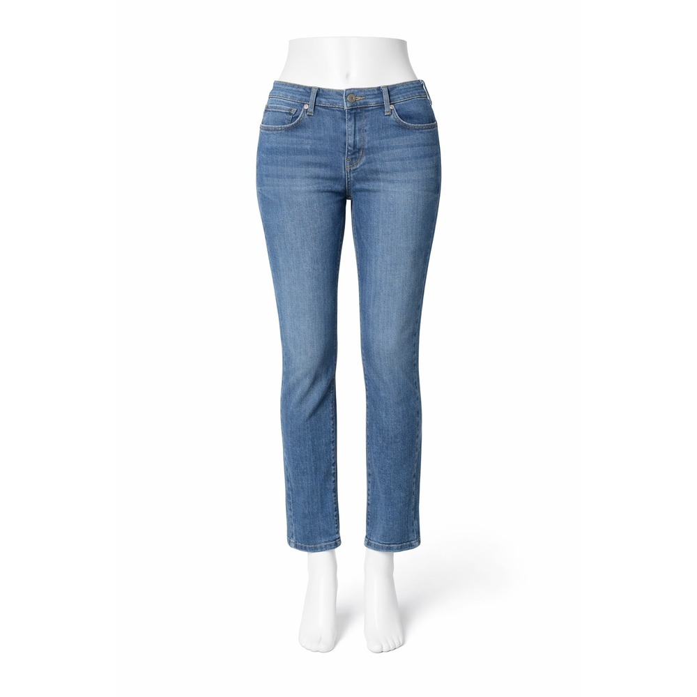 Levi's Classic Straight Jeans Size 6S W28 L28 Clean Medium Wash Stretch Denim